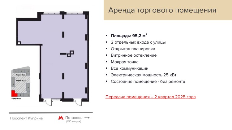 Аренда торгового помещения ЖК Скандинавия к35.2.2 Блок №1 -  фото 5