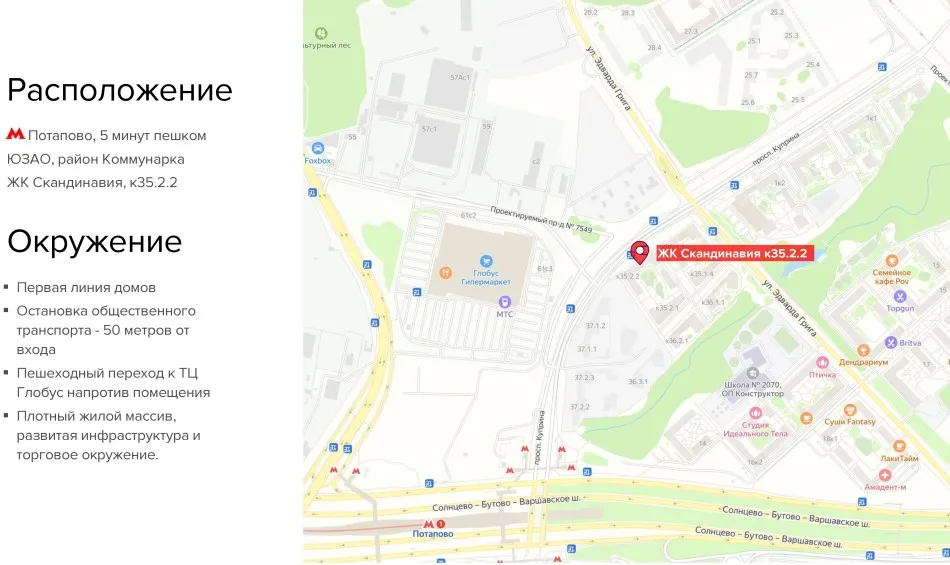 Аренда торгового помещения ЖК Скандинавия к35.2.2 Блок №2 -  фото 3
