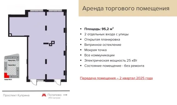 Аренда торгового помещения ЖК Скандинавия к35.2.2 Блок №1 -  фото 5